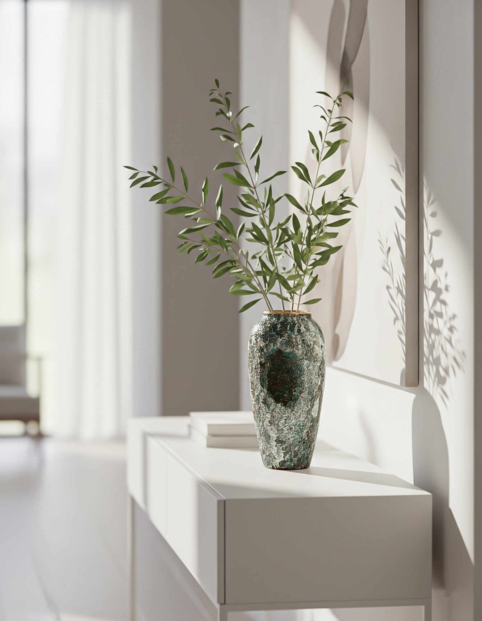SOGA 35x17cm Green Large Ceramic Flower Vase Elegant Living Room Home Decor-1