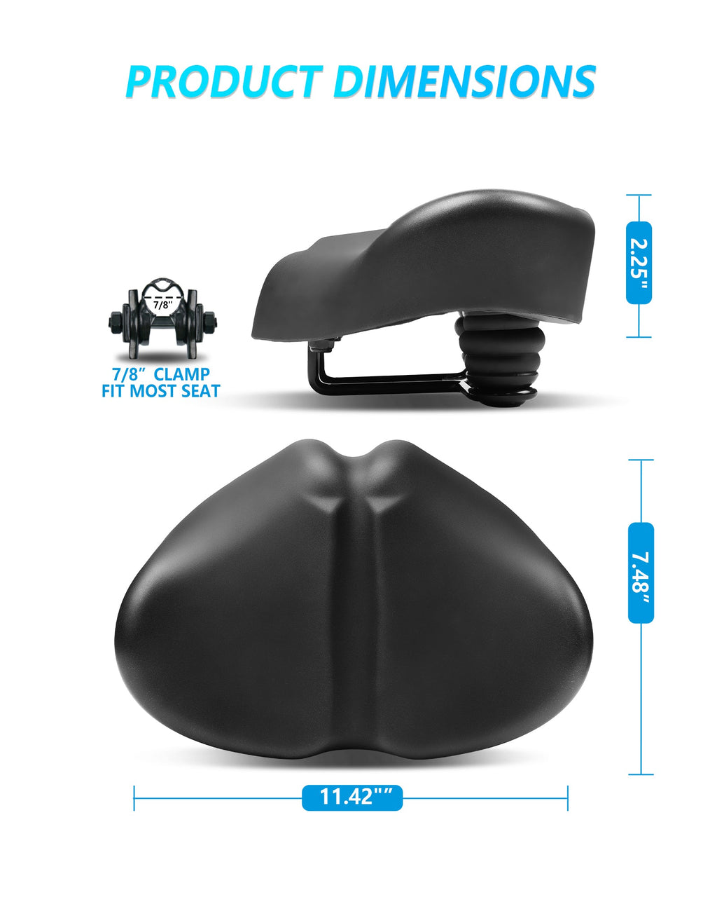 YN 7, Noseless L Bike Seat for Men Women, IPX7 Waterproof, Black-1