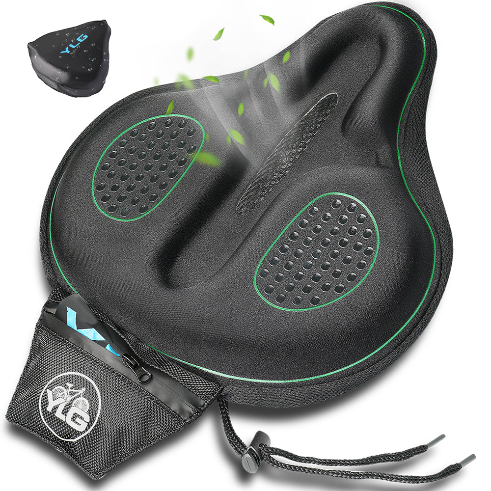 YCW 5, YLG Green Memory Foam Bike Seat Cover - 11.8 x 11 Inches-0