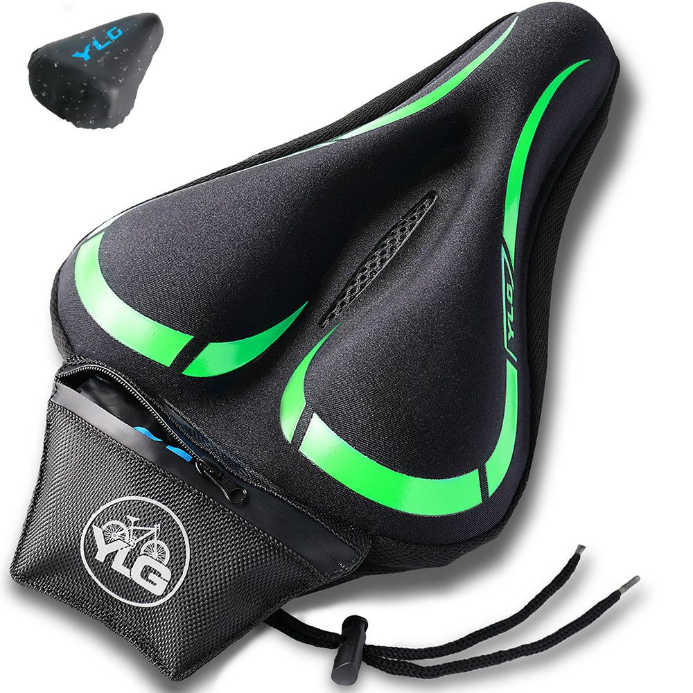 YC 6, YLG Green Memory Foam Bike seat Cover 11" x 7" Green-0