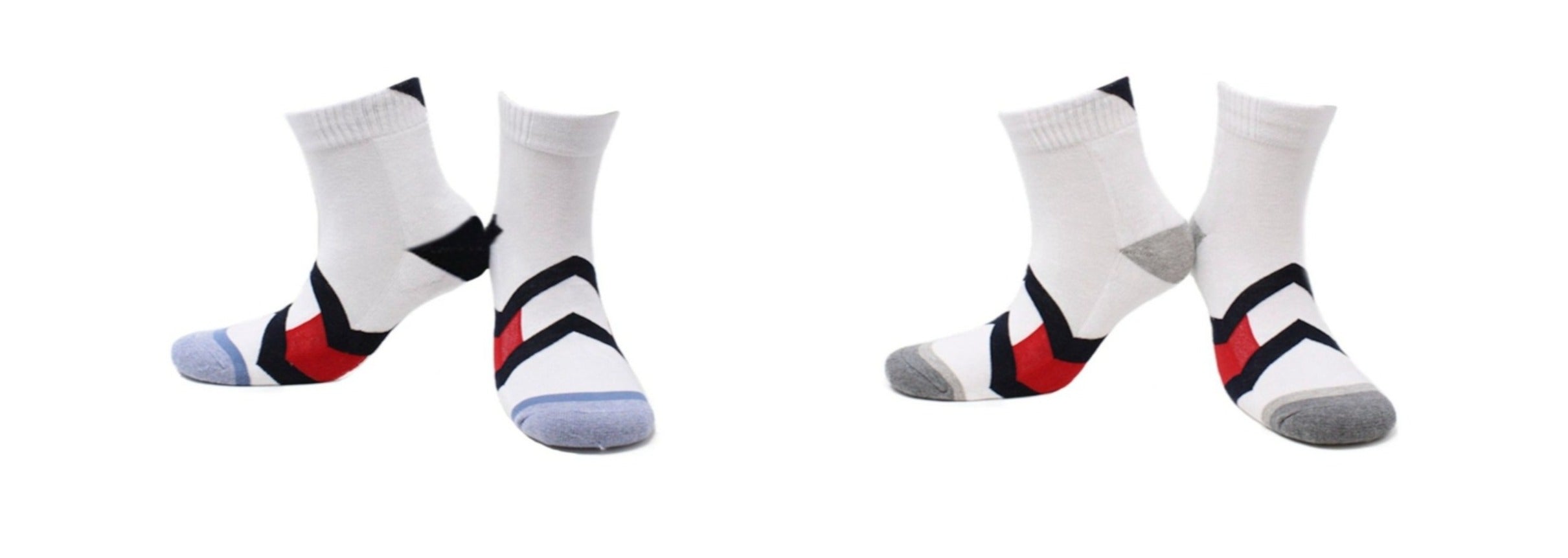 Chaussettes Chevron Coton Écologique - Blanc (2 paires)-0