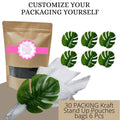 Wholesale Box of 30 PACK Green Monstera Leaf Napkin Rings with 6 Pcs (Kraft Stand Up Pouches) for store, bakery, market, winery-0