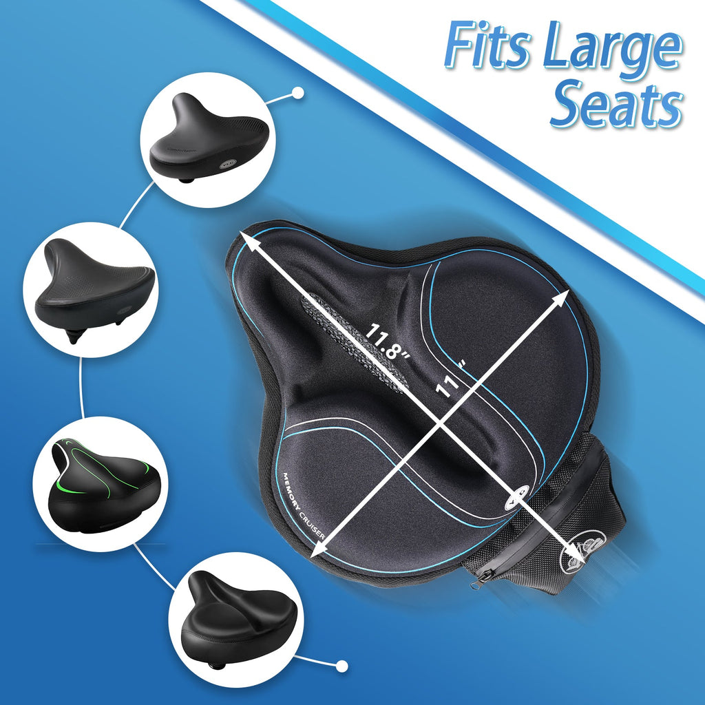 YCW 3, YLG Memory Foam Bike Seat Cover 11.8*11 in for Cycling Saddle-1