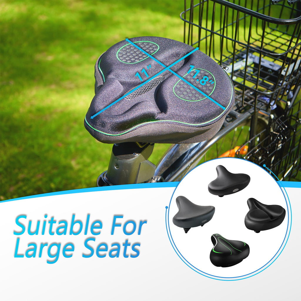 YCW 5, YLG Green Memory Foam Bike Seat Cover - 11.8 x 11 Inches-1