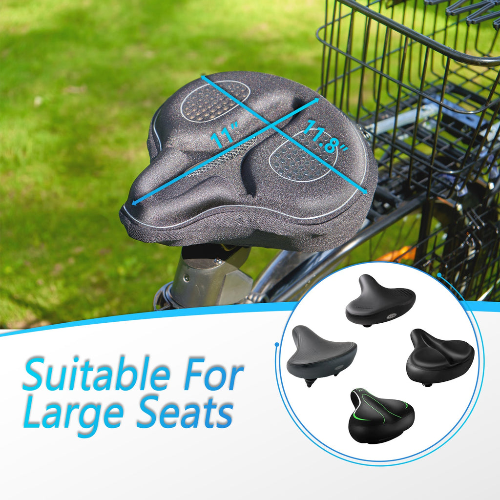 YCW 6, YLG Black Memory Foam Bike Seat Cover - 11.8 x 11 Inches-1