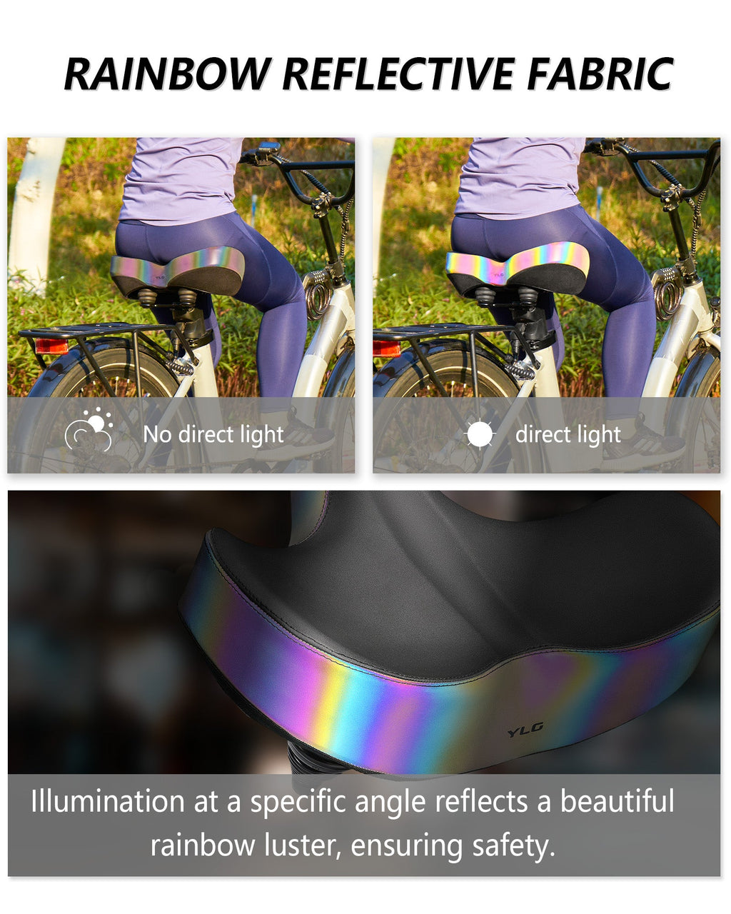 YN 4, Rainbow Noseless XL Plus Bike Seat-3