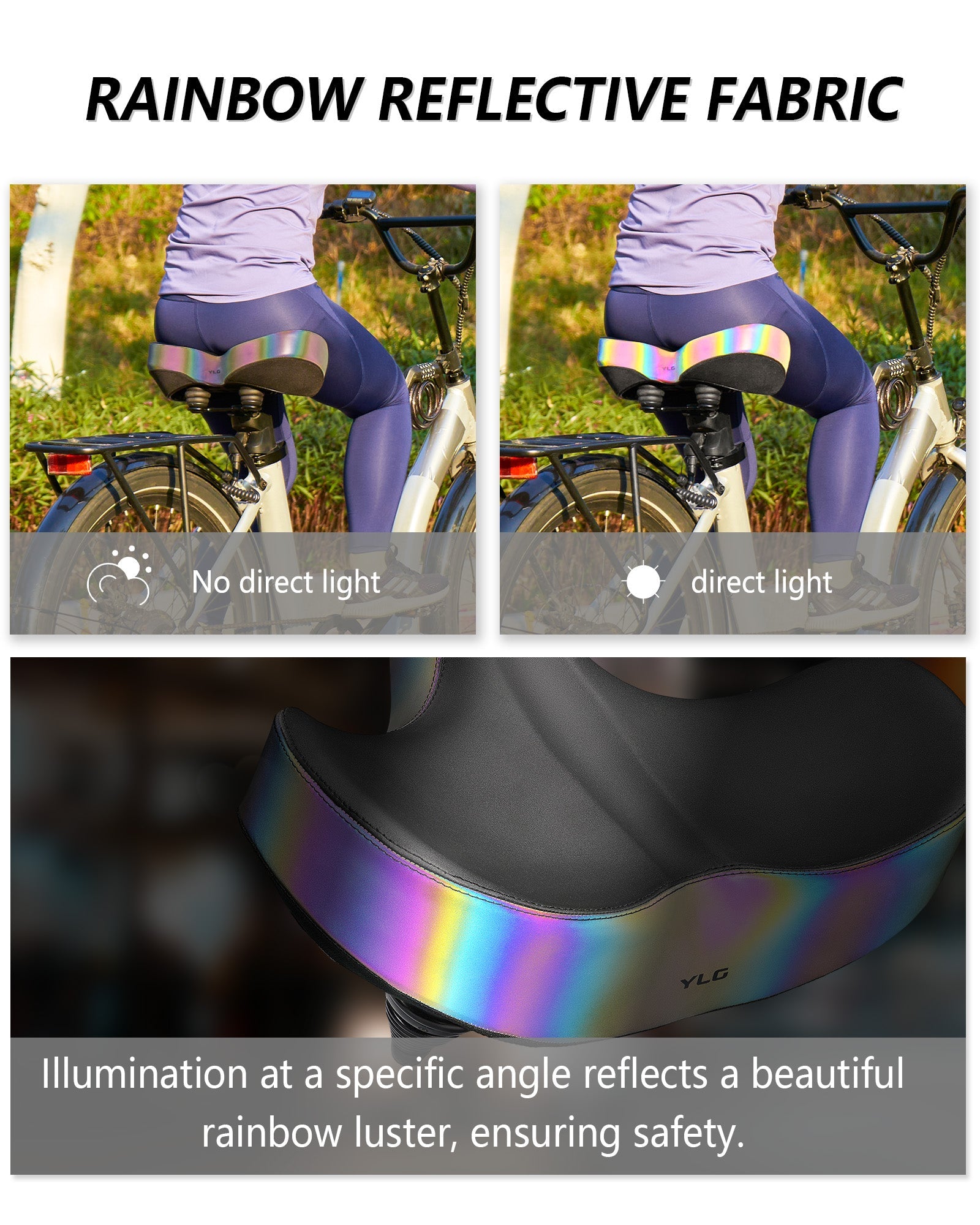 YN 4, Rainbow Noseless XL Plus Bike Seat-3
