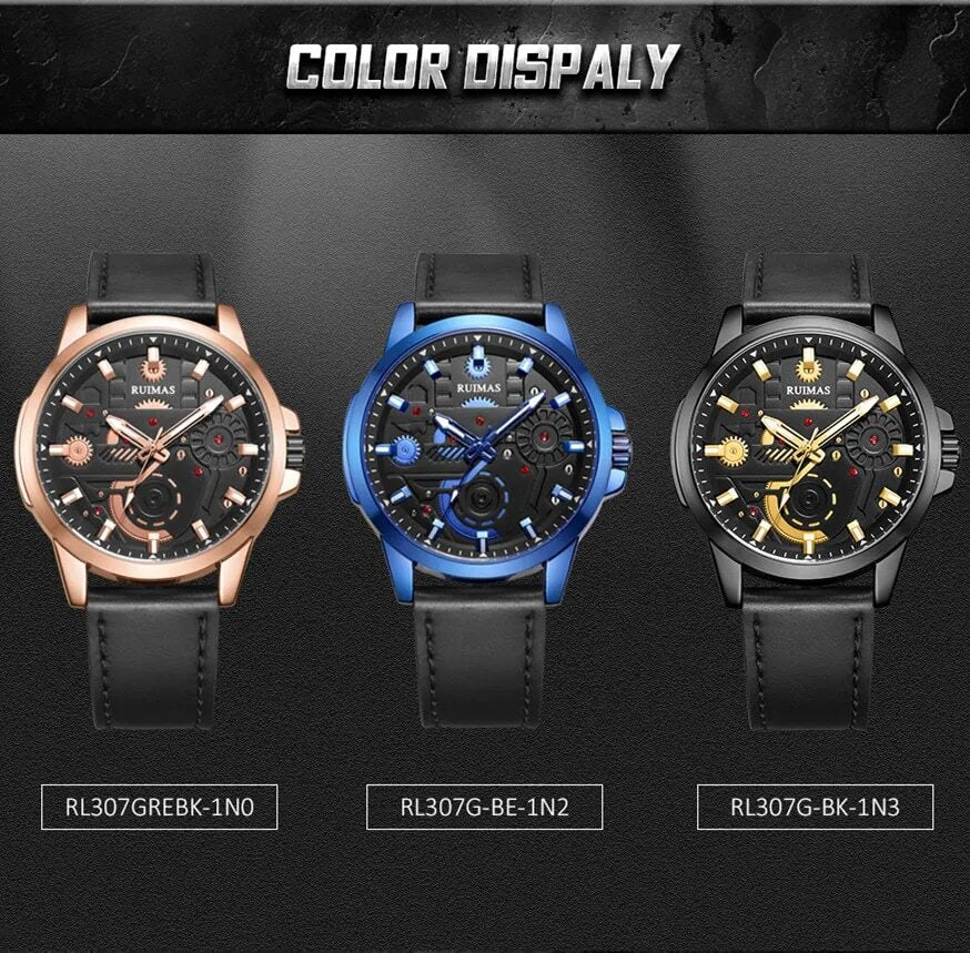 RUIMAS Watches Men's Casual Sport Watches Luxury Military Quartz Wrist Watch Chronograph ​Waterproof Man Clock Montre Homme 307-6