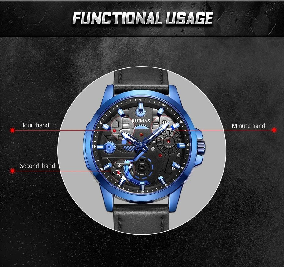 RUIMAS Watches Men's Casual Sport Watches Luxury Military Quartz Wrist Watch Chronograph ​Waterproof Man Clock Montre Homme 307-7