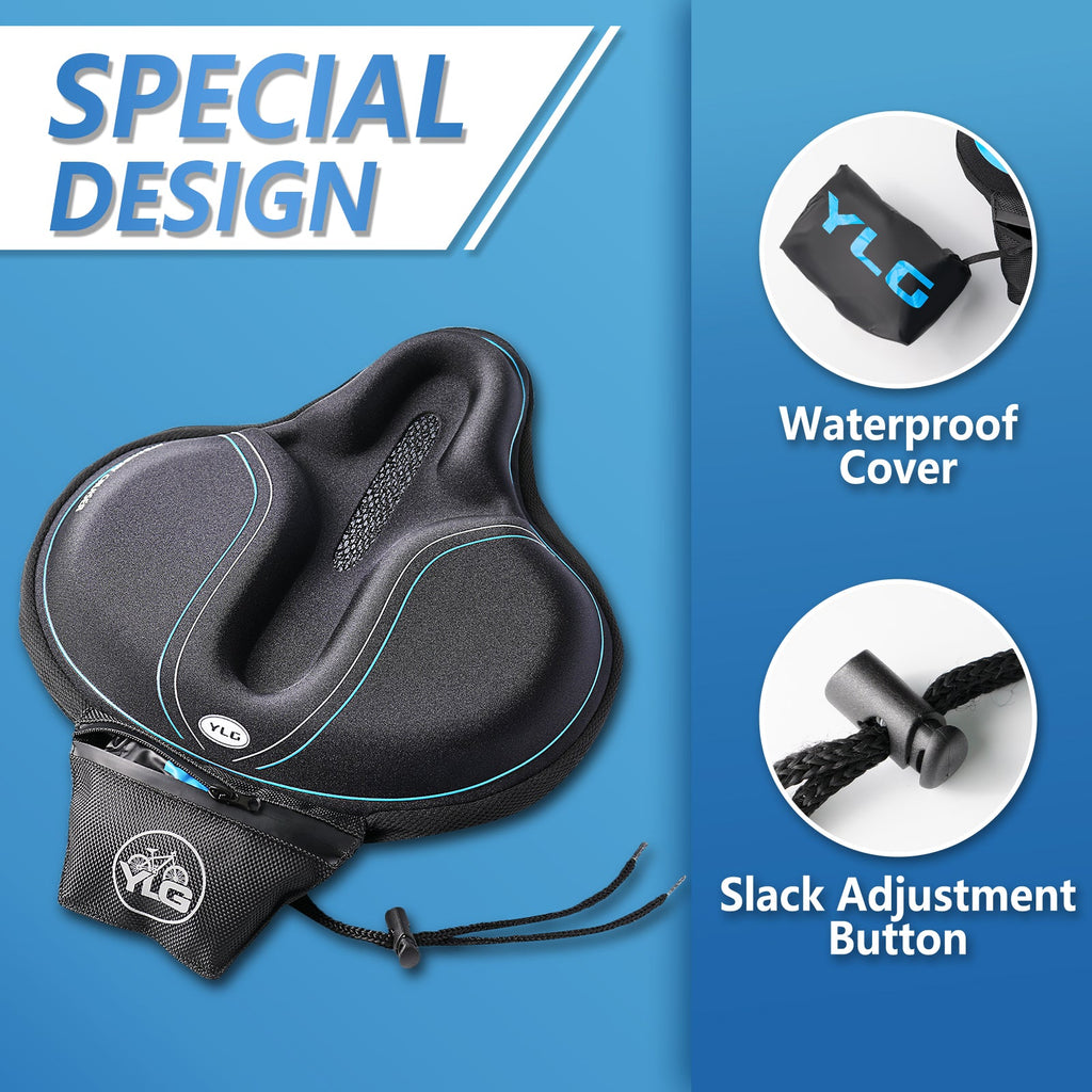 YCW 3, YLG Memory Foam Bike Seat Cover 11.8*11 in for Cycling Saddle-3