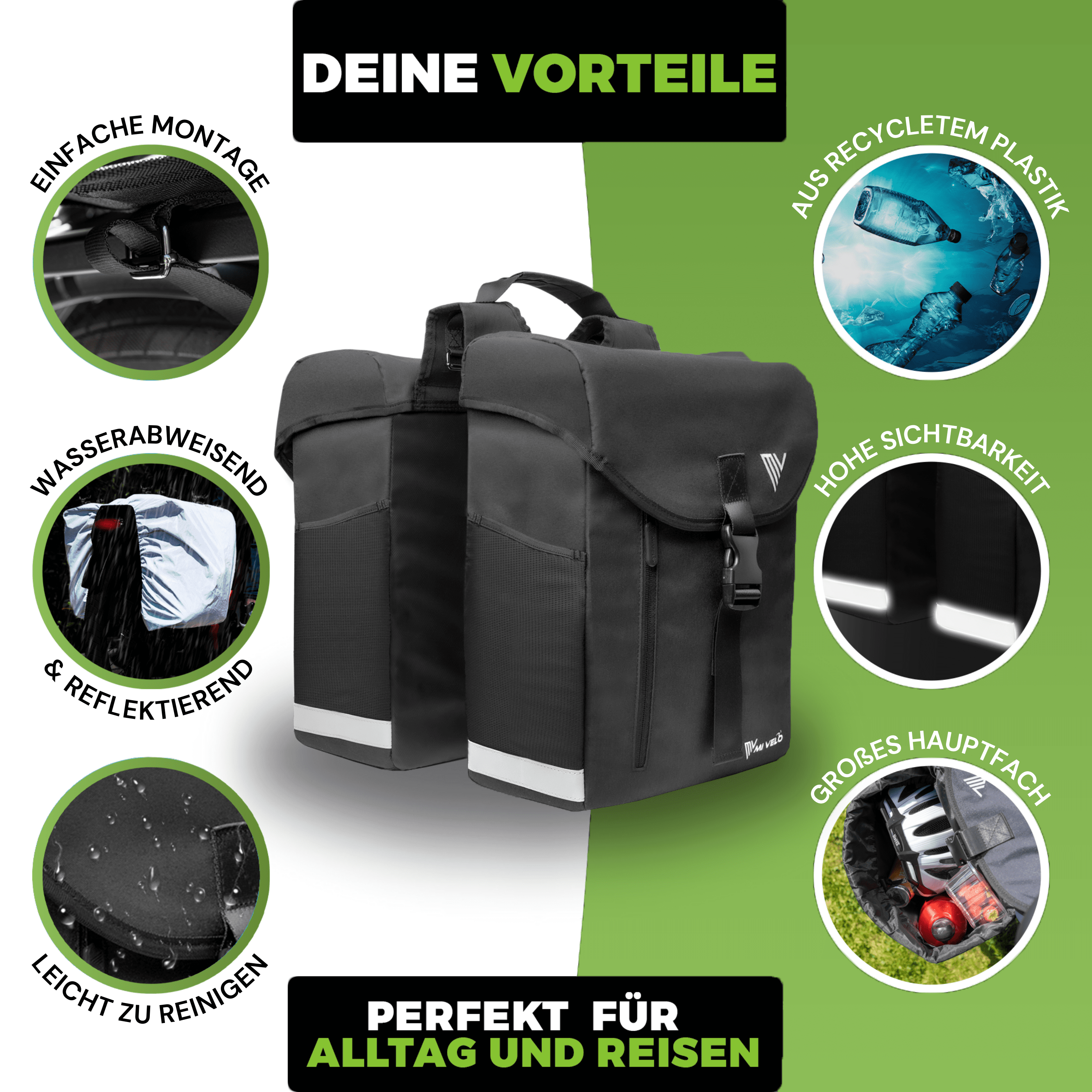 Mivelo Fahrrad Doppeltasche "DUPLEX" 36L-3