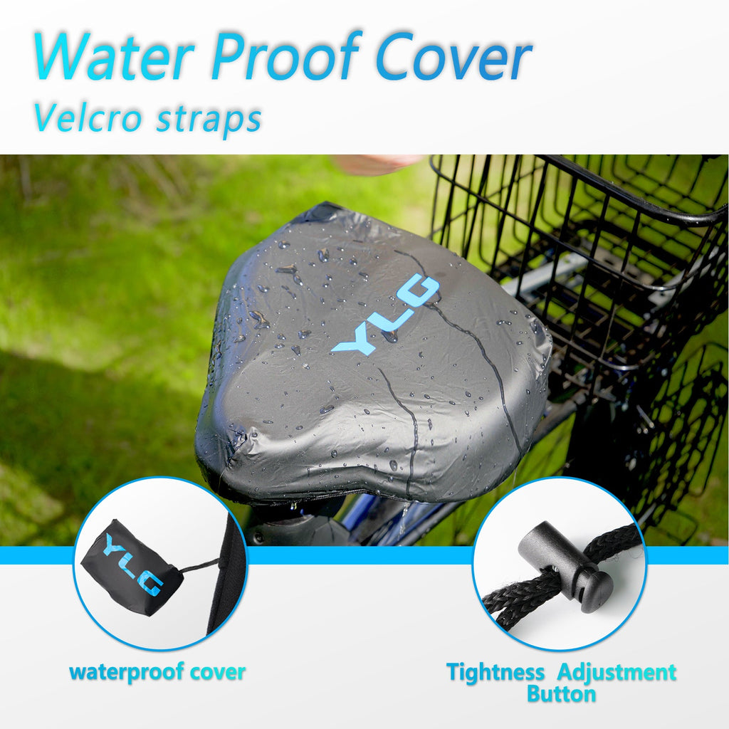YCW 6, YLG Black Memory Foam Bike Seat Cover - 11.8 x 11 Inches-3