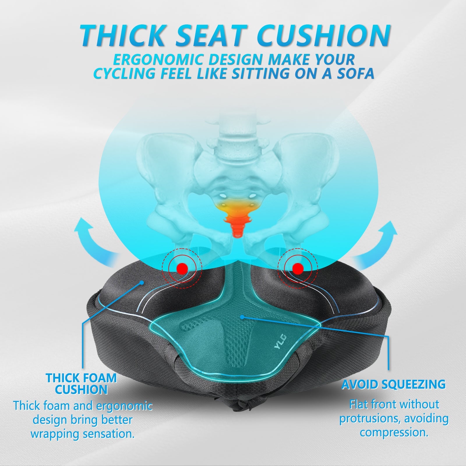 YCW 7, YLG Noseless Bike Seat Cover 12" x 11“-3