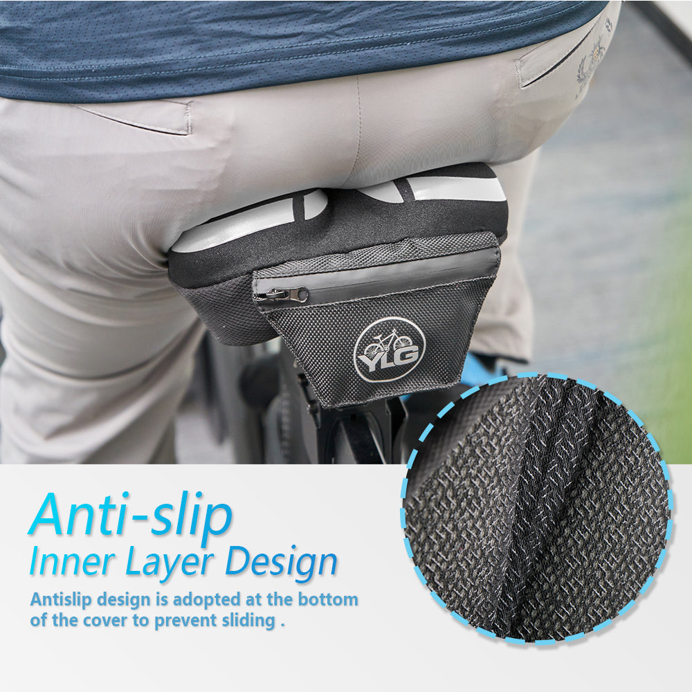 YC 7, YLG Silver White Memory Foam Bike seat Cover  11" x 7" White-4