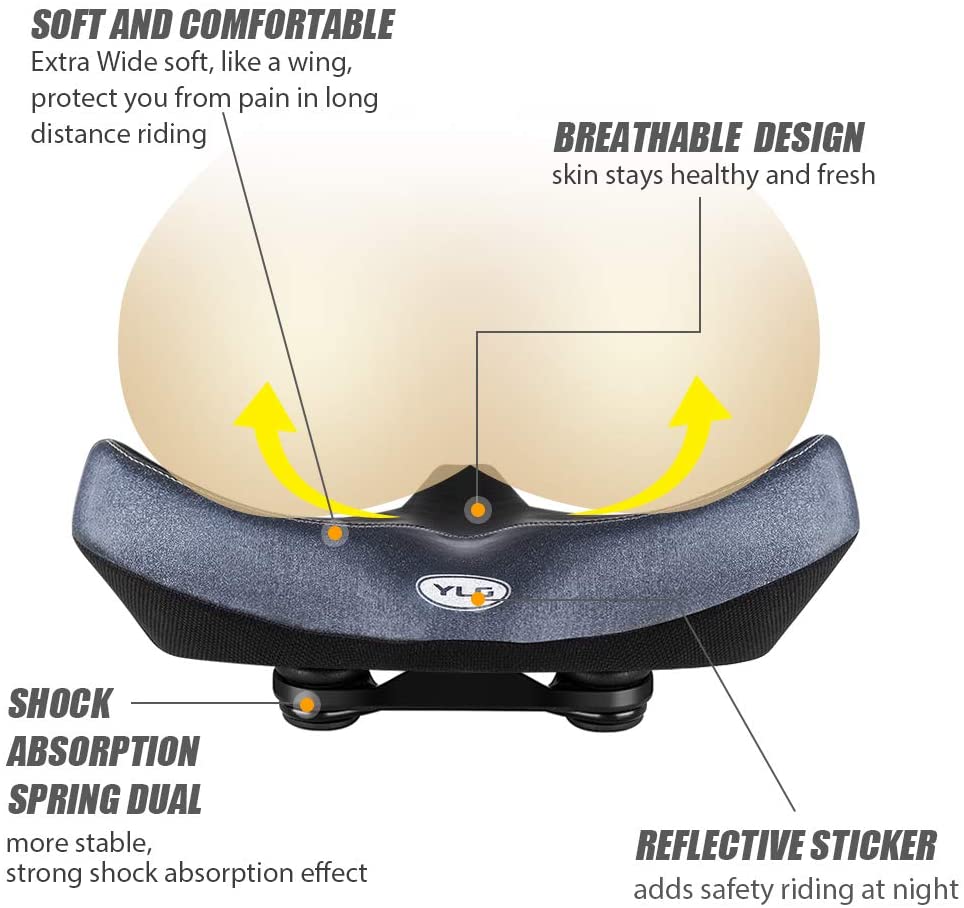 YS 4, YLG Oversized Comfort Bike Seat For Indoor Bike-1