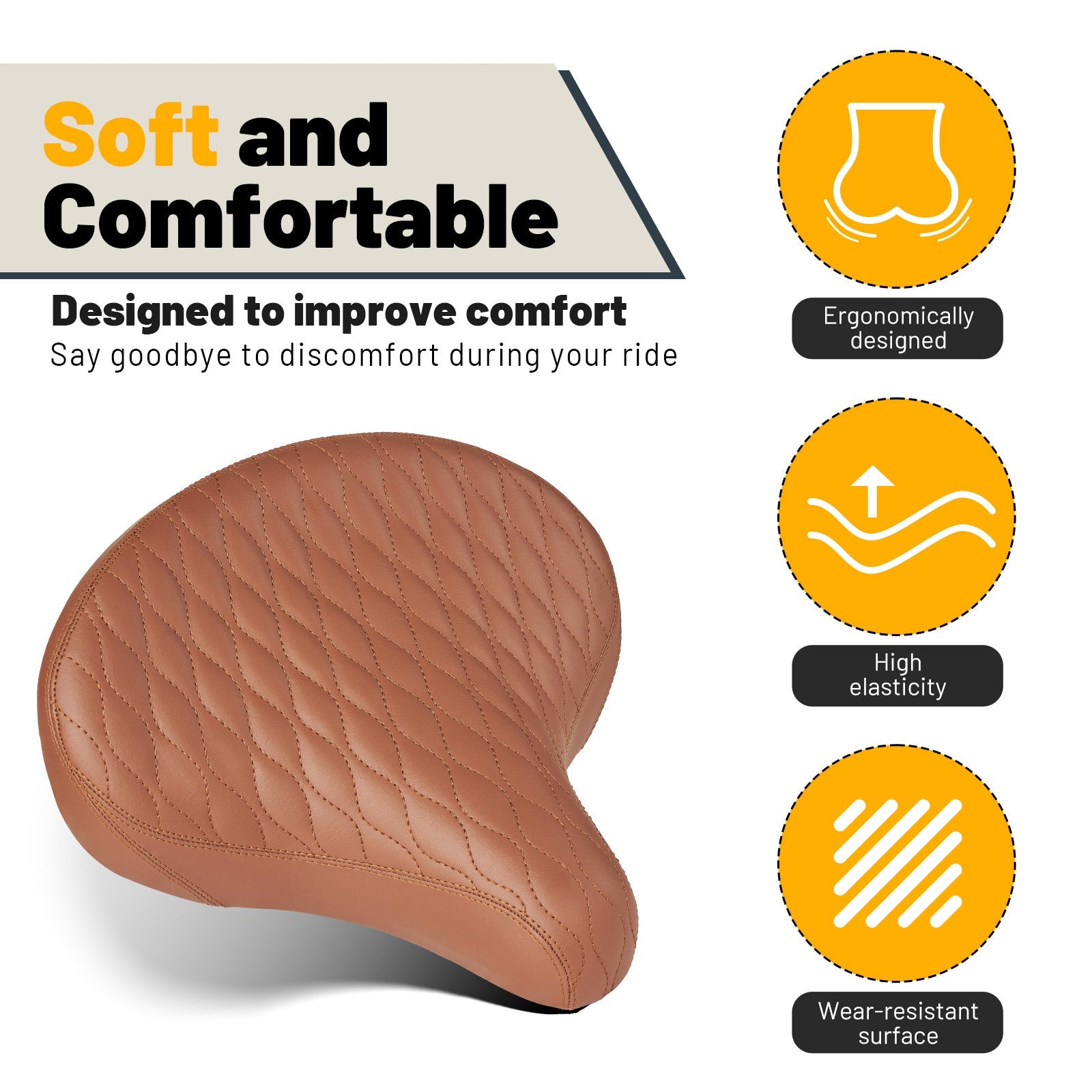 YS 10, YLG Brown Bicycle Seat Cushion-3