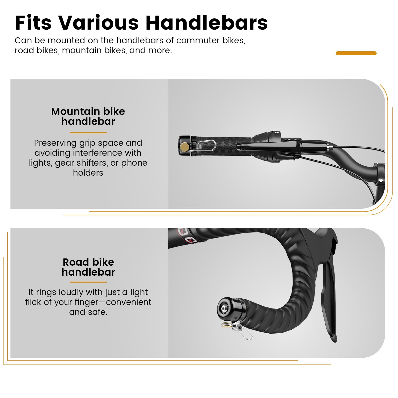 80dB Loud Aluminum Handlebar End Plug Bell-2