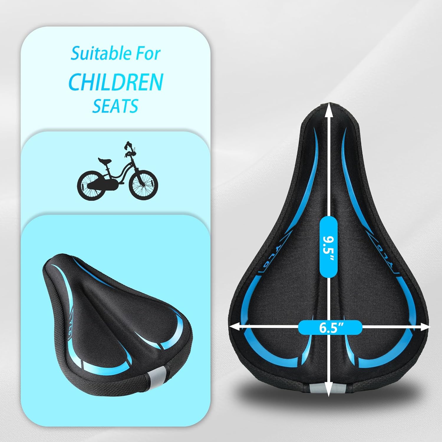 YK 3, YLG Kids Bike Seat Cushion for Boys 9.5"x6.5"-1