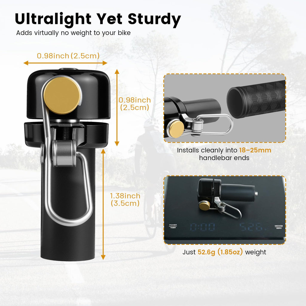 80dB Loud Aluminum Handlebar End Plug Bell-1