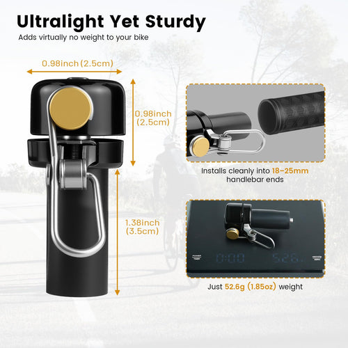 80dB Loud Aluminum Handlebar End Plug Bell-1