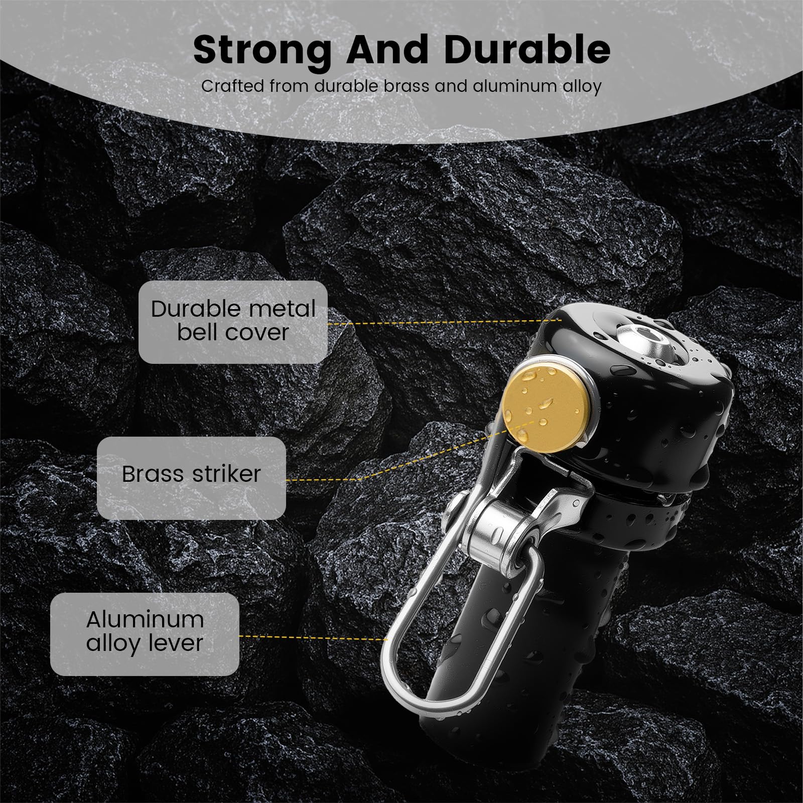 80dB Loud Aluminum Handlebar End Plug Bell-3