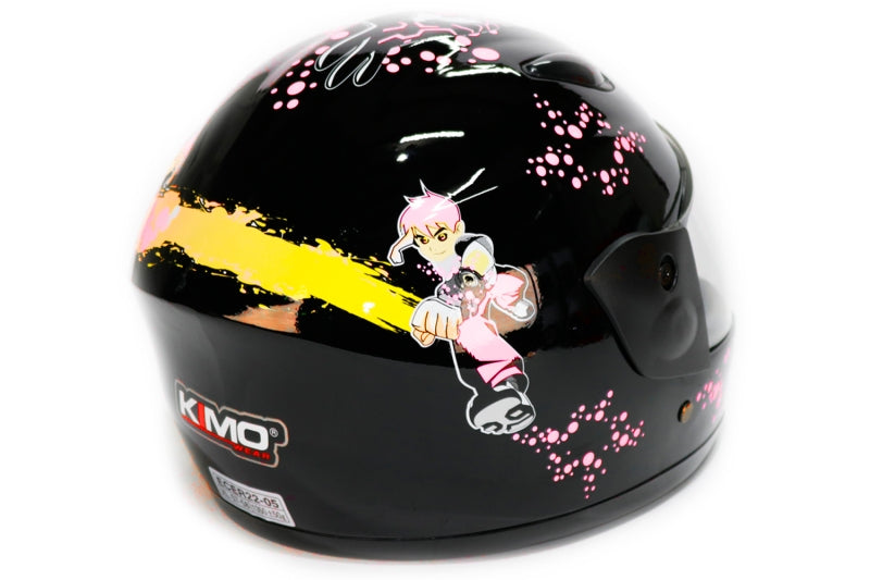 KIMO Kinder Integralhelm Sport Schwarz - ECER 22-05 Norm Vollvisier Helm-1