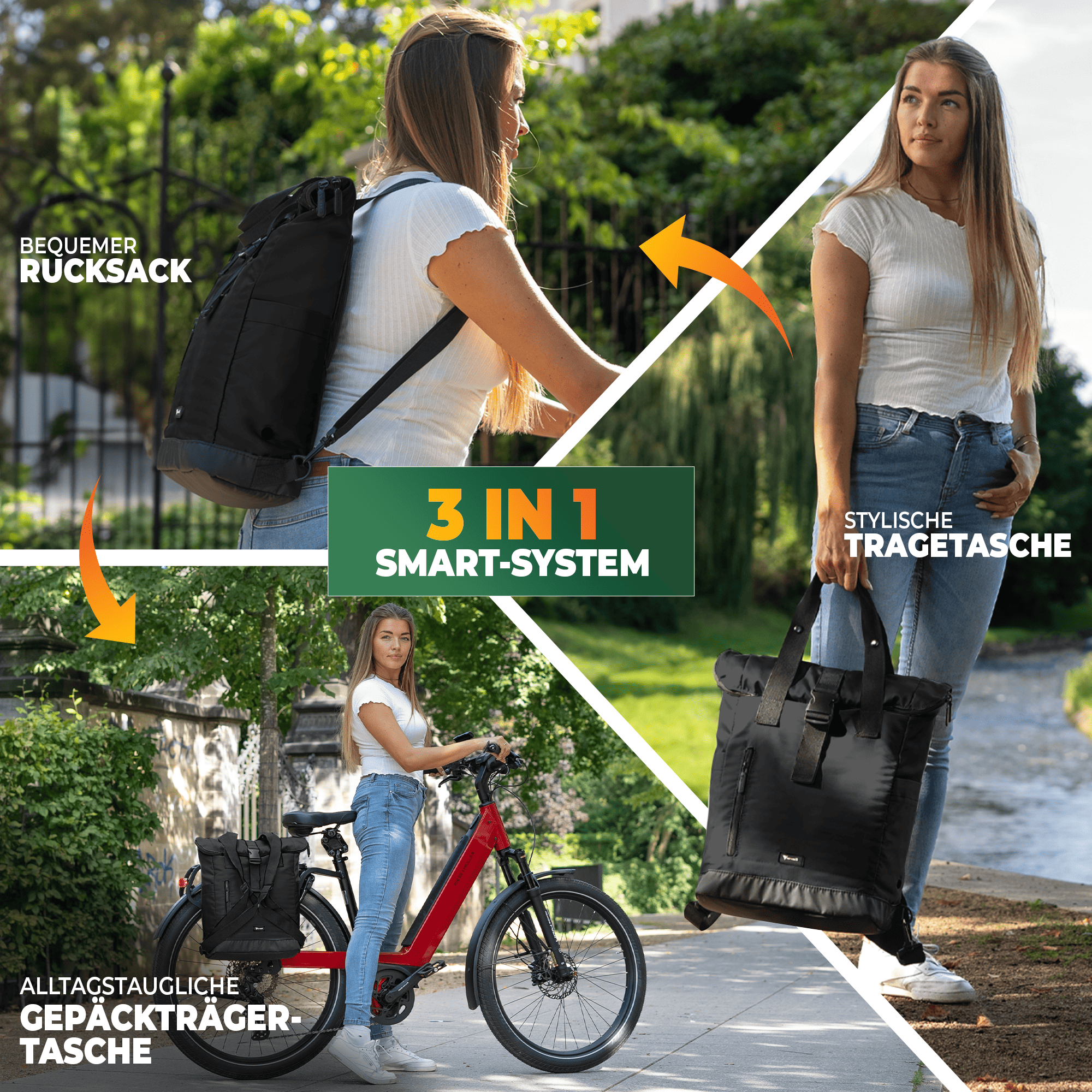 Mivelo Fahrradrucksack "Maya" mit klappbarem Rückenteil-4