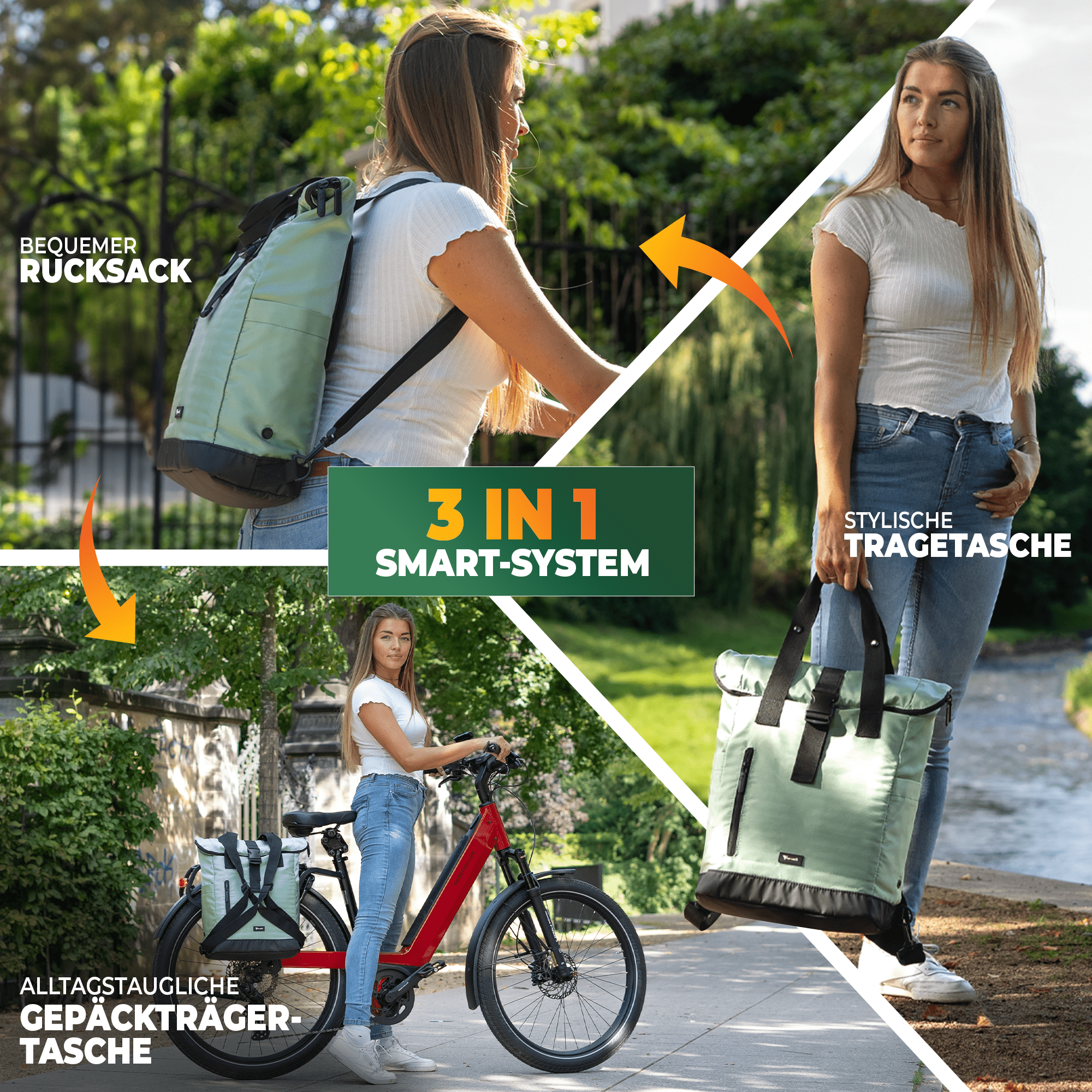 Mivelo Fahrradrucksack "Maya" mit klappbarem Rückenteil-1