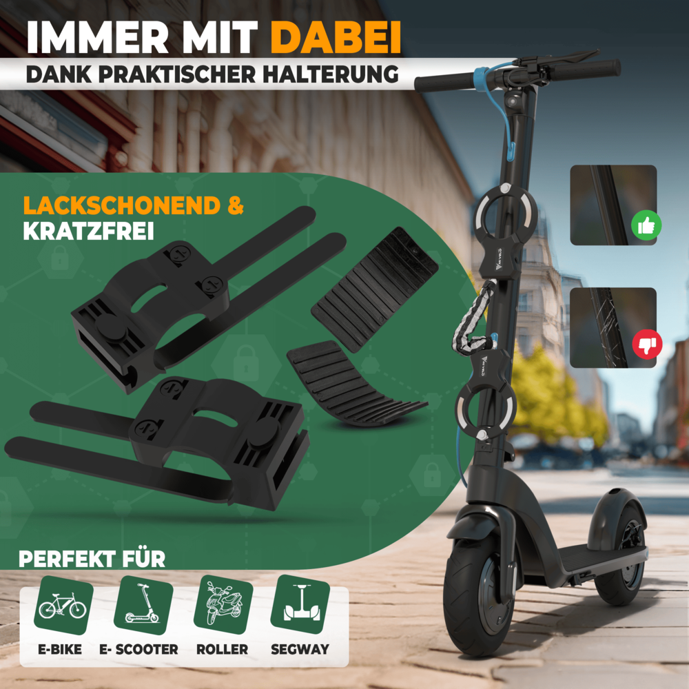 Mivelo Handschellenschloss für E-Scooter & Fahrrad inkl. Lenkertasche-4