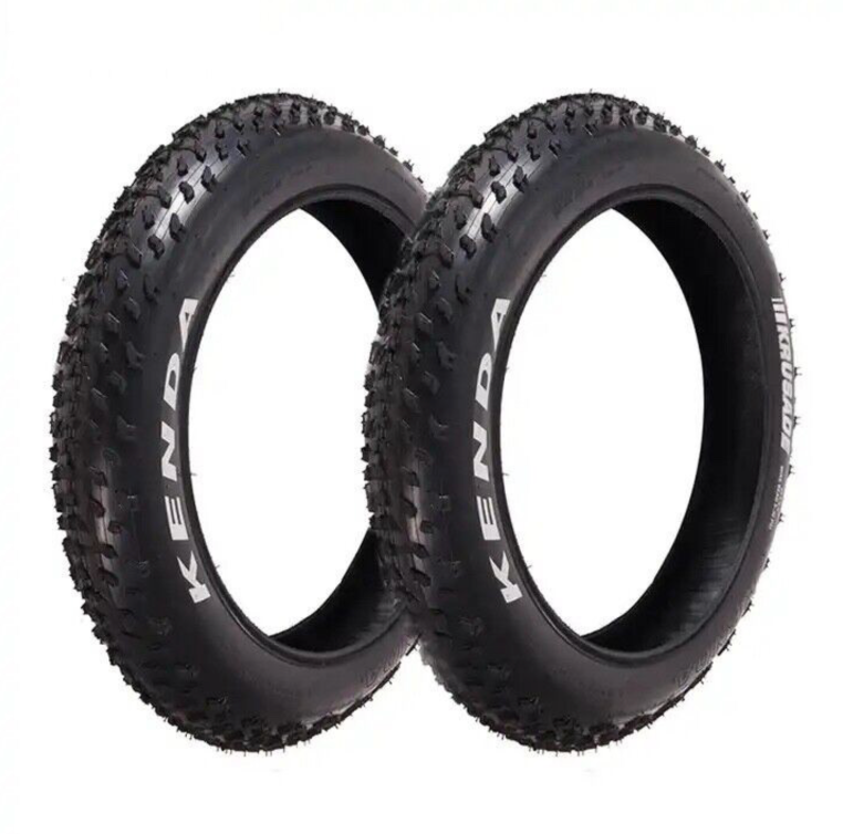2x Fatbike Reifen KENDA Krusade 20x4 Zoll Reifen Set, Fat Bike Mantel Set Schwarz-1