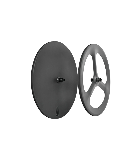 Carbon Fiber Front 3 Spoke Wheel and Rear Disc Wheel-1