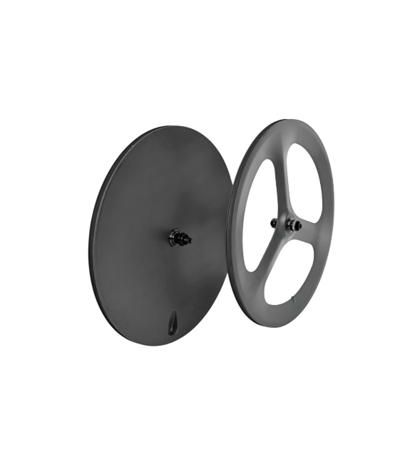 Carbon Fiber Front 3 Spoke Wheel and Rear Disc Wheel-3