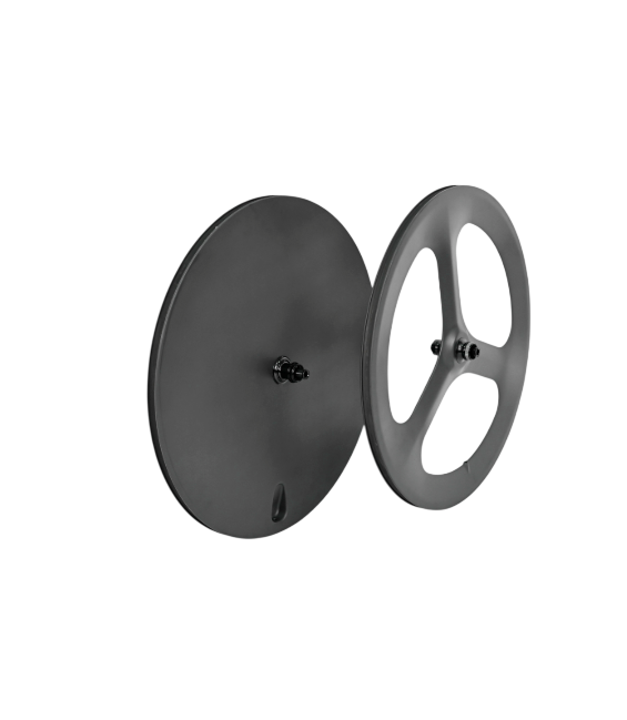 Carbon Fiber Front 3 Spoke Wheel and Rear Disc Wheel-0