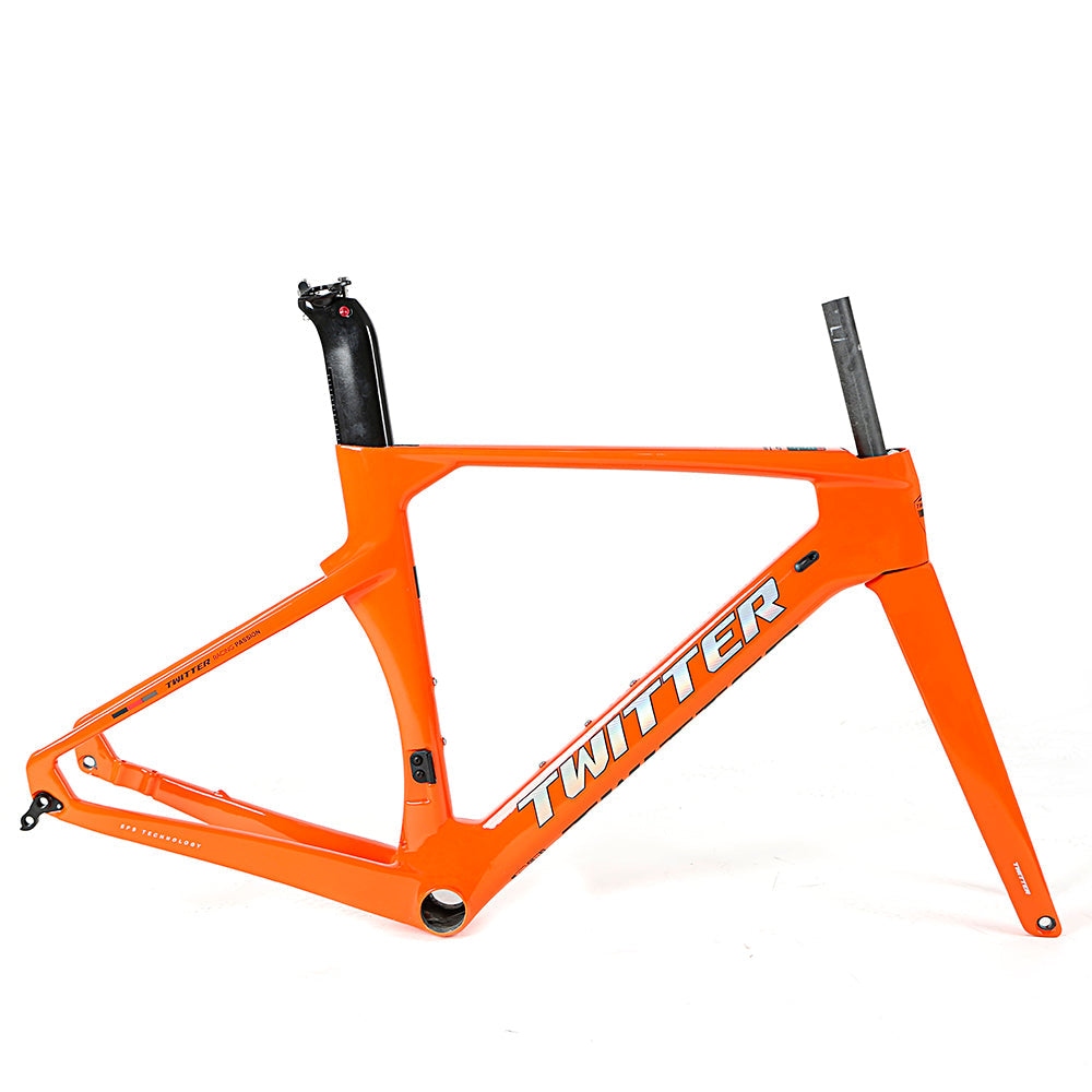 TWITTER R10-Disc Carbon Road Frame Set – T800, 700C, Thru Axle, Aero, Gloss+UV Decals-4