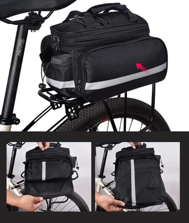 Fahrradtasche Packtasche 27L – erweiterbar, reflektierend inkl. Regenabdeckung-3