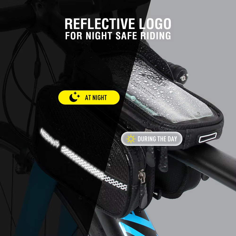 NOOYAH PR009 Top Tube Bike Bag – Waterproof Frame Bag with Phone Holder & Storage-2
