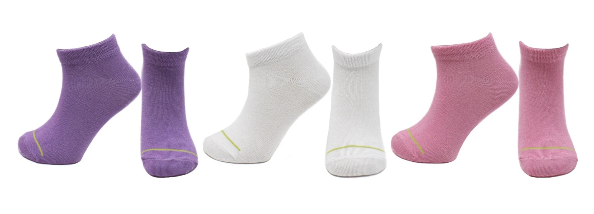 Socquettes Bambou - Beige, Lilas, Rose (3 paires)-0