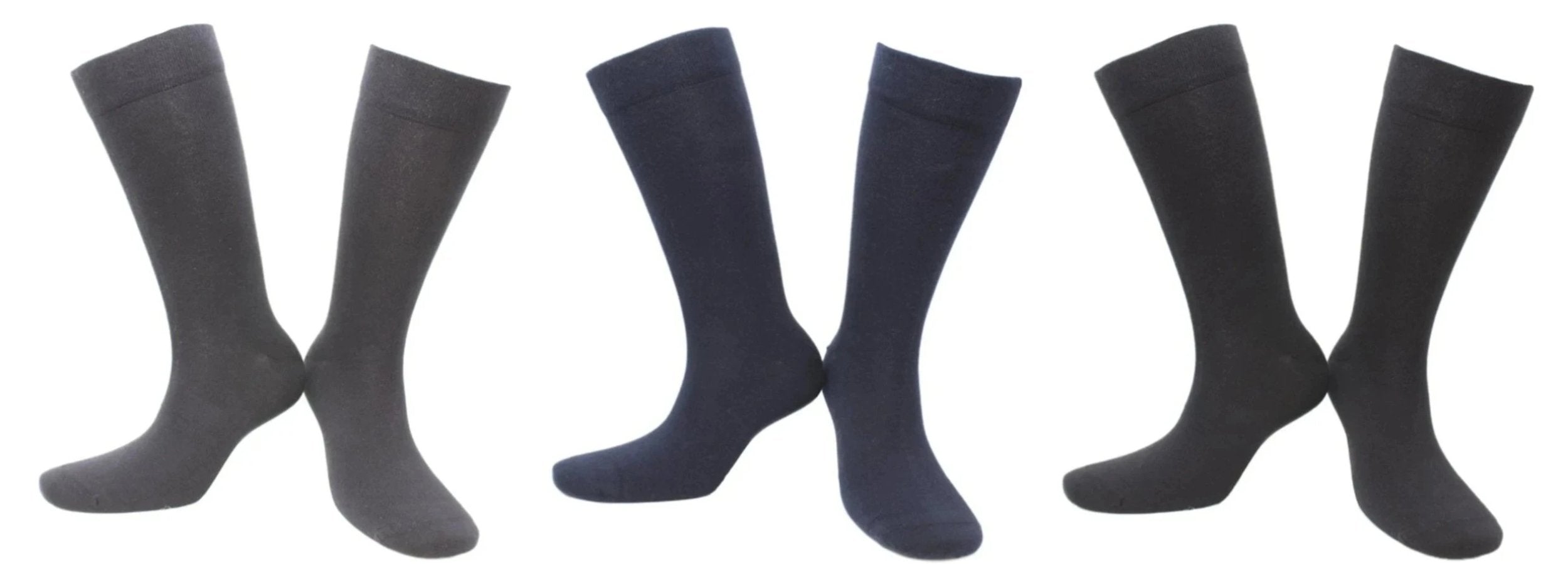 Chaussette Anti Transpiration Sans Couture en Modal - Gris, Bleu Marine, Noir (3 paires)-0