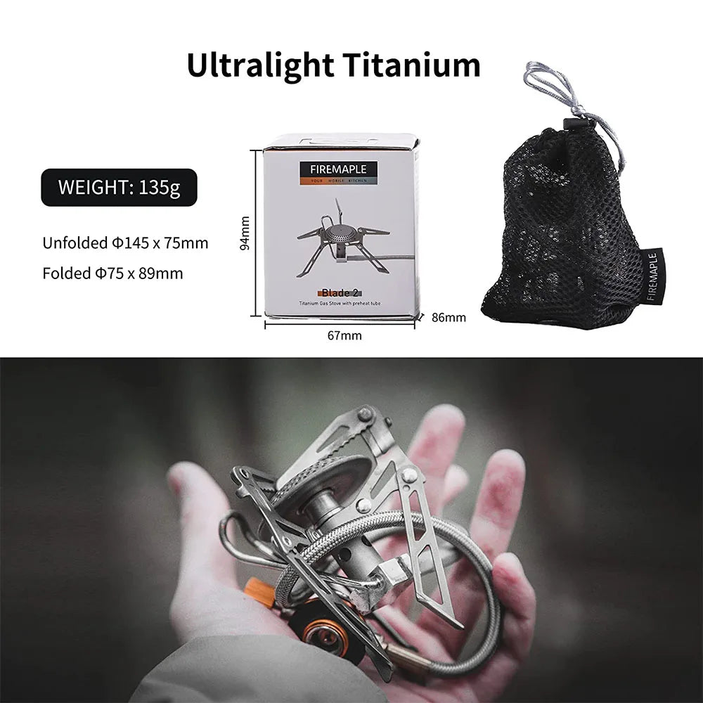 Titanium Blade 2 Camping Gas Stove Silver-1