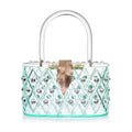 1950 Vintage Style “Spearmint Ice" Crystal Acrylic Lucite Box Clutch Bag-0
