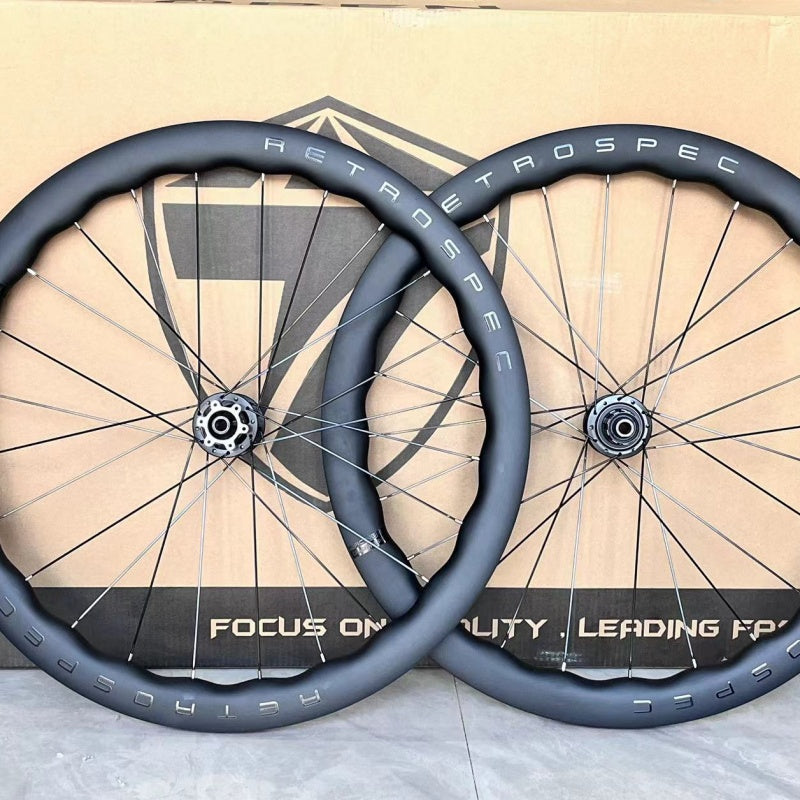 RS-H290 Wavy Carbon Road Bike Wheelset | 50mm Disc Brake Thru Axle-3