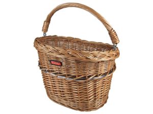 Rixenkaul KLICKfix Fahrrad Vorderradkorb aus Naturweide, klappbarer Griff, Braun-4