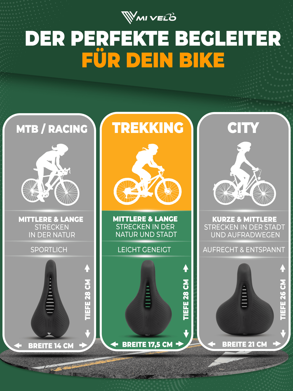 Mivelo Fahrradsattel Trekking Comfort Pro-1