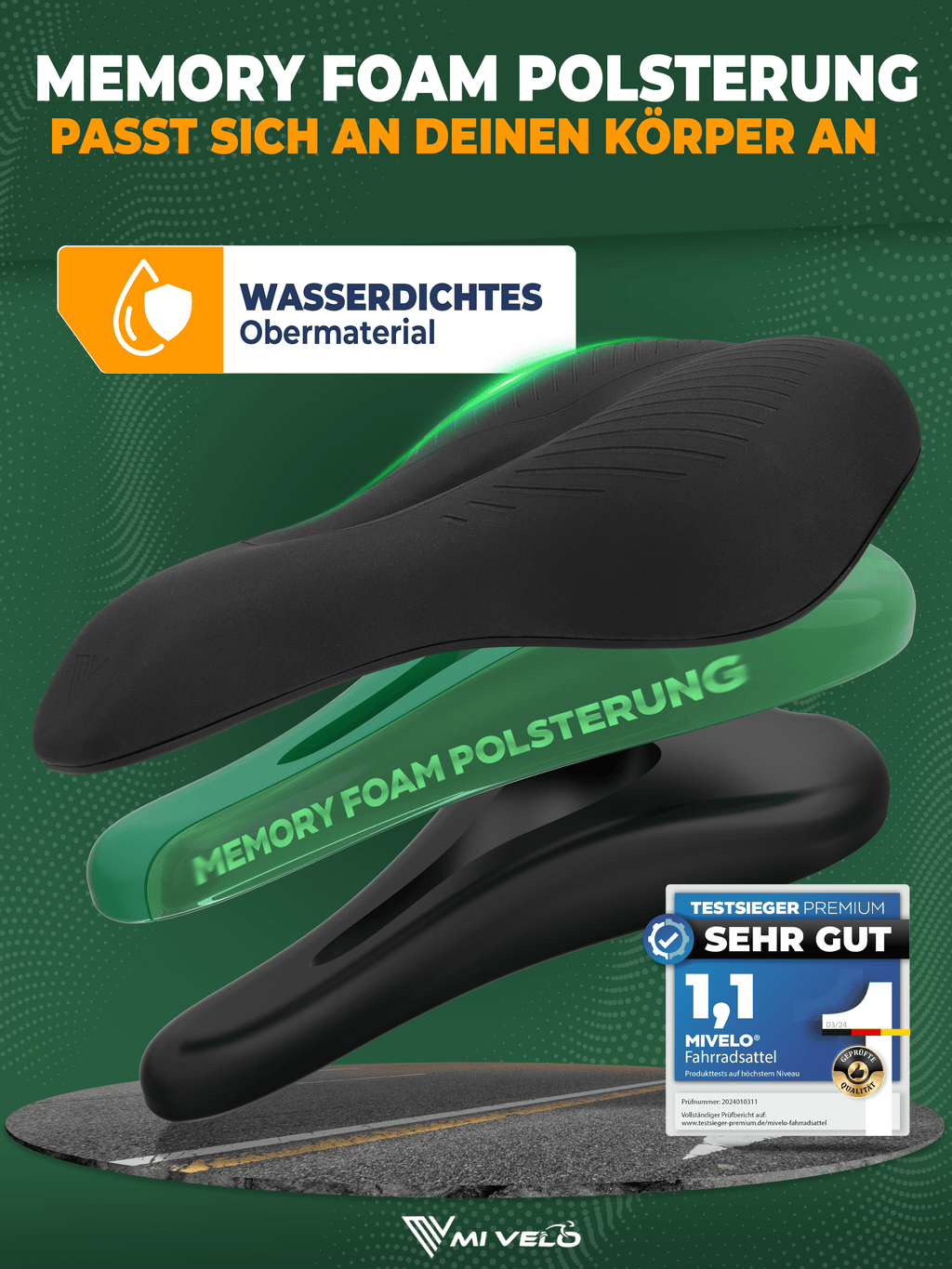 Mivelo Fahrradsattel Trekking Comfort Pro-4