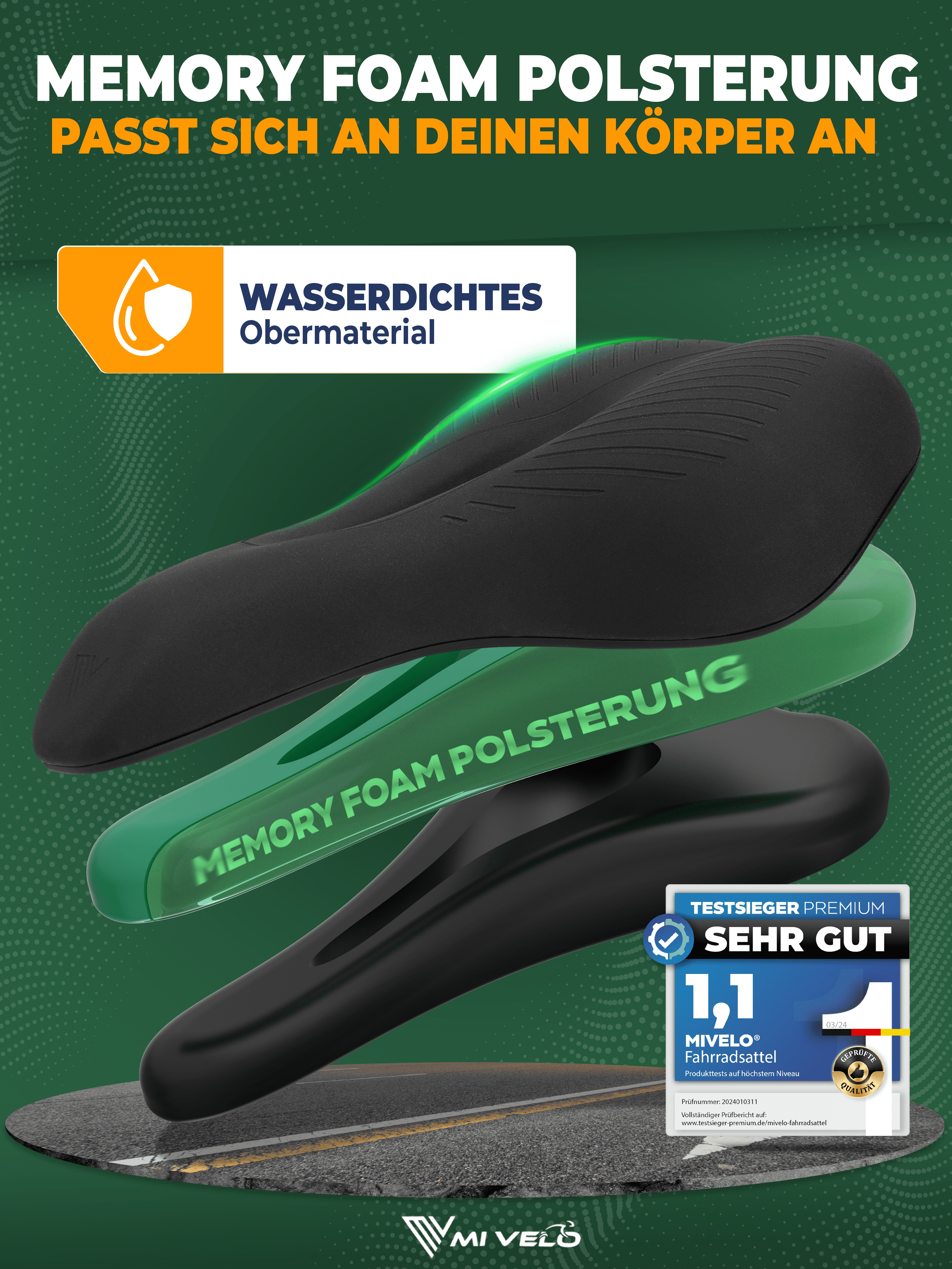 Mivelo Fahrradsattel Trekking Comfort Pro-4