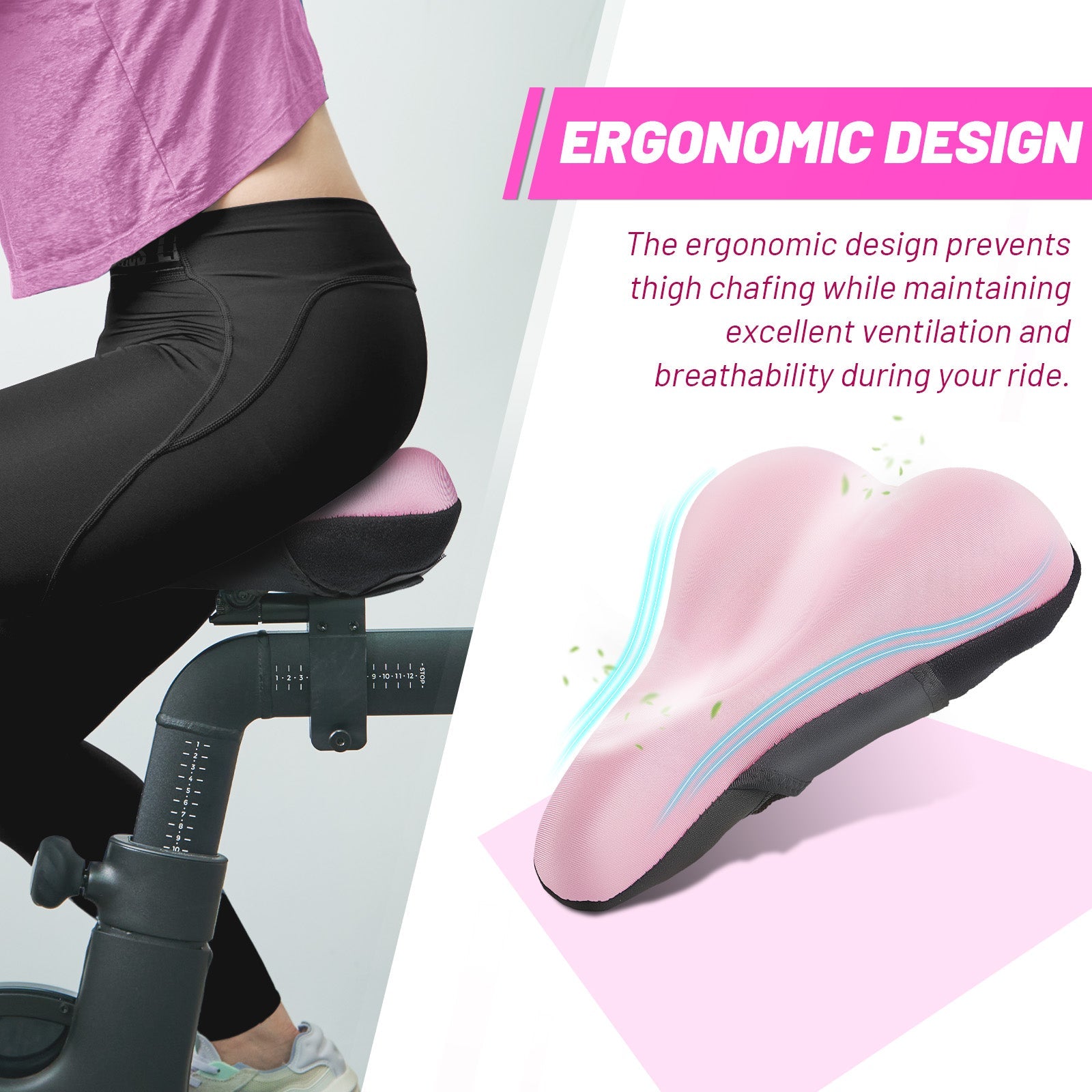 YC 8, YLG Pink Bike Seat Cushion - Gel Padded-2
